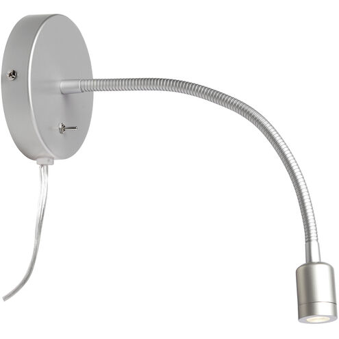 Wynne 13 inch 3.00 watt Silver Task Wall Light, Gooseneck