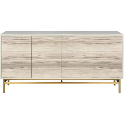 Reynolds 72 X 18 inch White with Almond and Brass Credenza