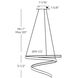 Helix 1 Light 19.5 inch Black Pendant Ceiling Light, Spiral