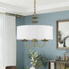 Brookdale 3 Light 16 inch Antique Brass Pendant Chandelier Ceiling Light