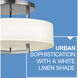 Hampton 3 Light 20 inch Antique Nickel Indoor Semi-Flush Mount Ceiling Light in Non-LED