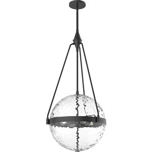 Harmony 4 Light 17.5 inch Matte Black Pendant Ceiling Light in Clear Water Glass