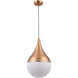 Canada 1 Light 12 inch Gold Single Pendant Lighting Ceiling Light