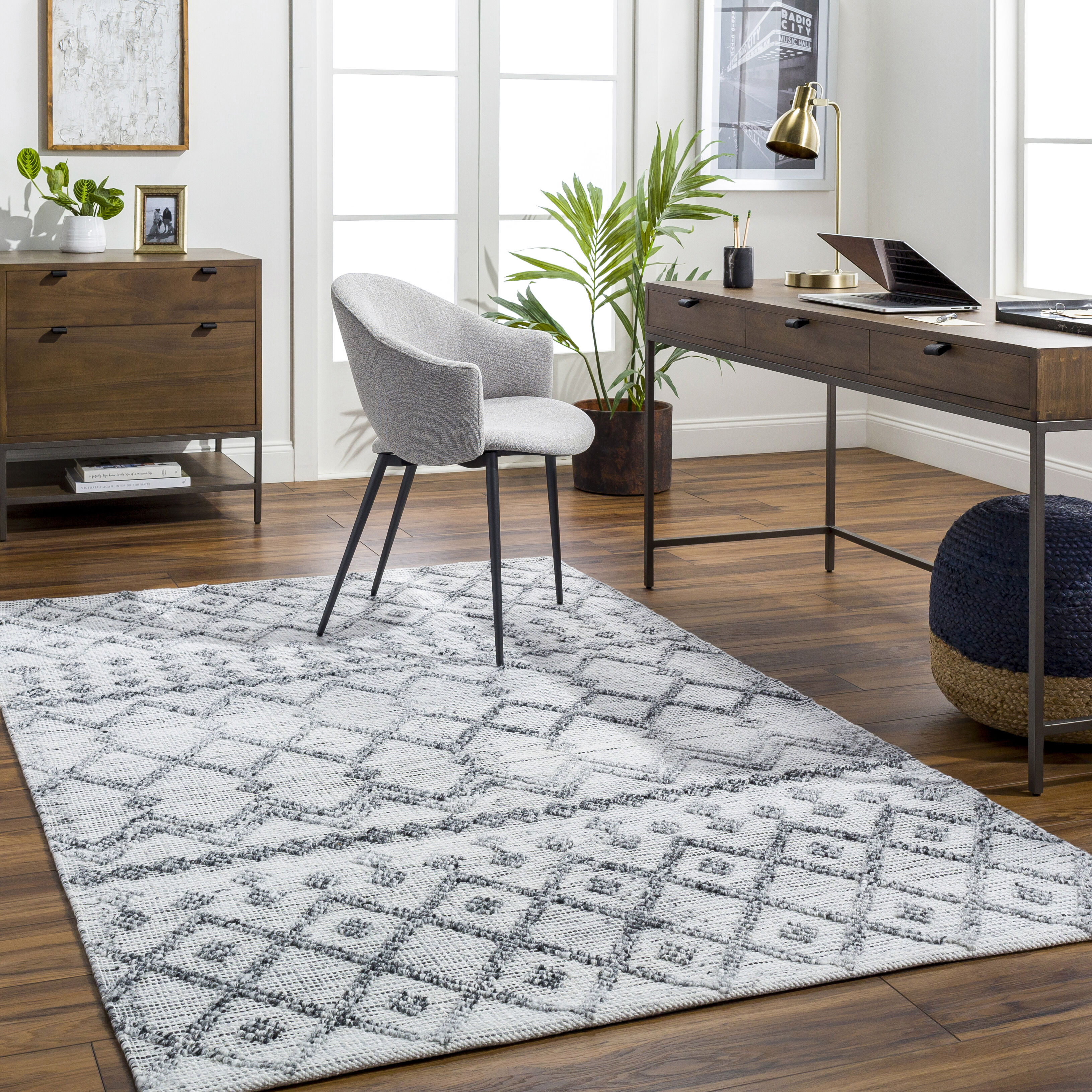 Napoli 108 X 72 inch White Rug, Rectangle