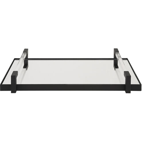 Deki Matte Black and Clear Acrylic Mirrored Tray