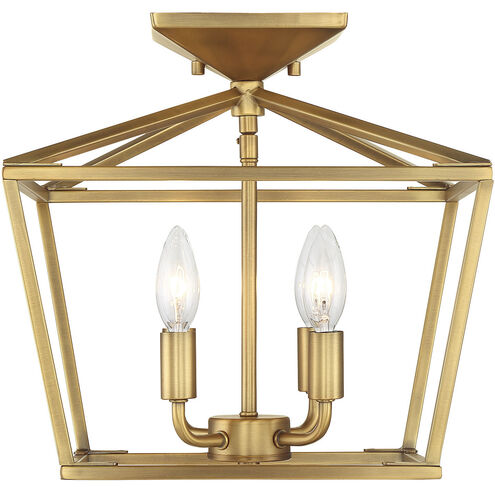 Townsend 4 Light 13 inch Warm Brass Semi-Flush Ceiling Light, Essentials