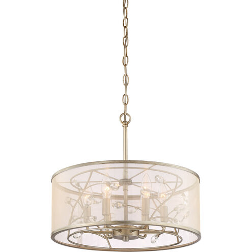 Vine 6 Light 17 inch Burnished Silver with Crystal Pendant Ceiling Light