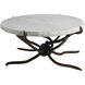 Muscadine 54 X 16 inch White Marble and Antique Bronze Coffee Table