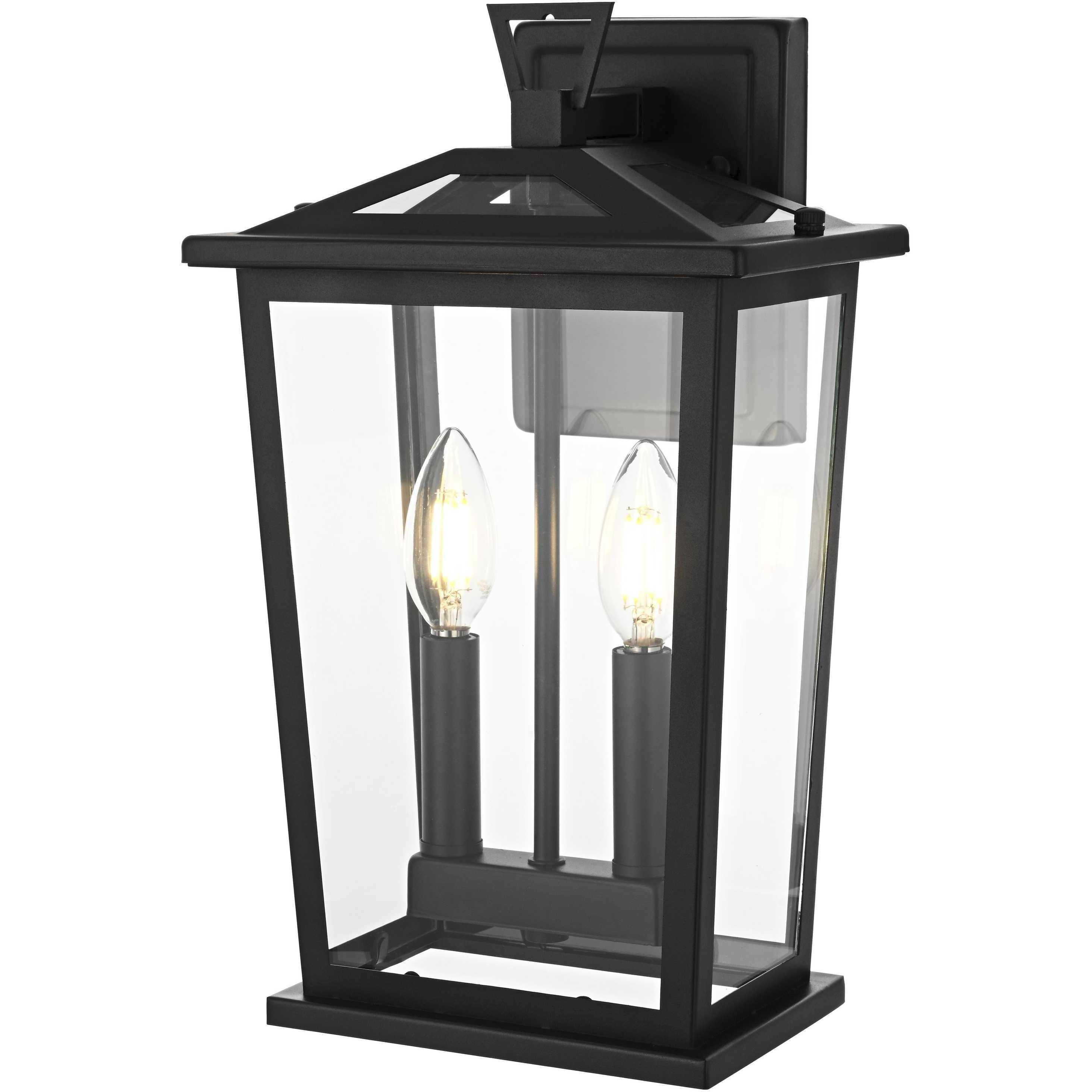 Berks 2 Light 14.5 inch Black Outdoor Wall Sconce