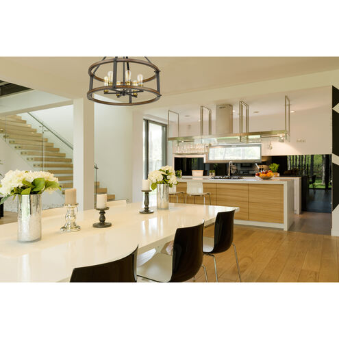 Kirkland 6 Light 25 inch Rustic Mahogany Chandelier Ceiling Light