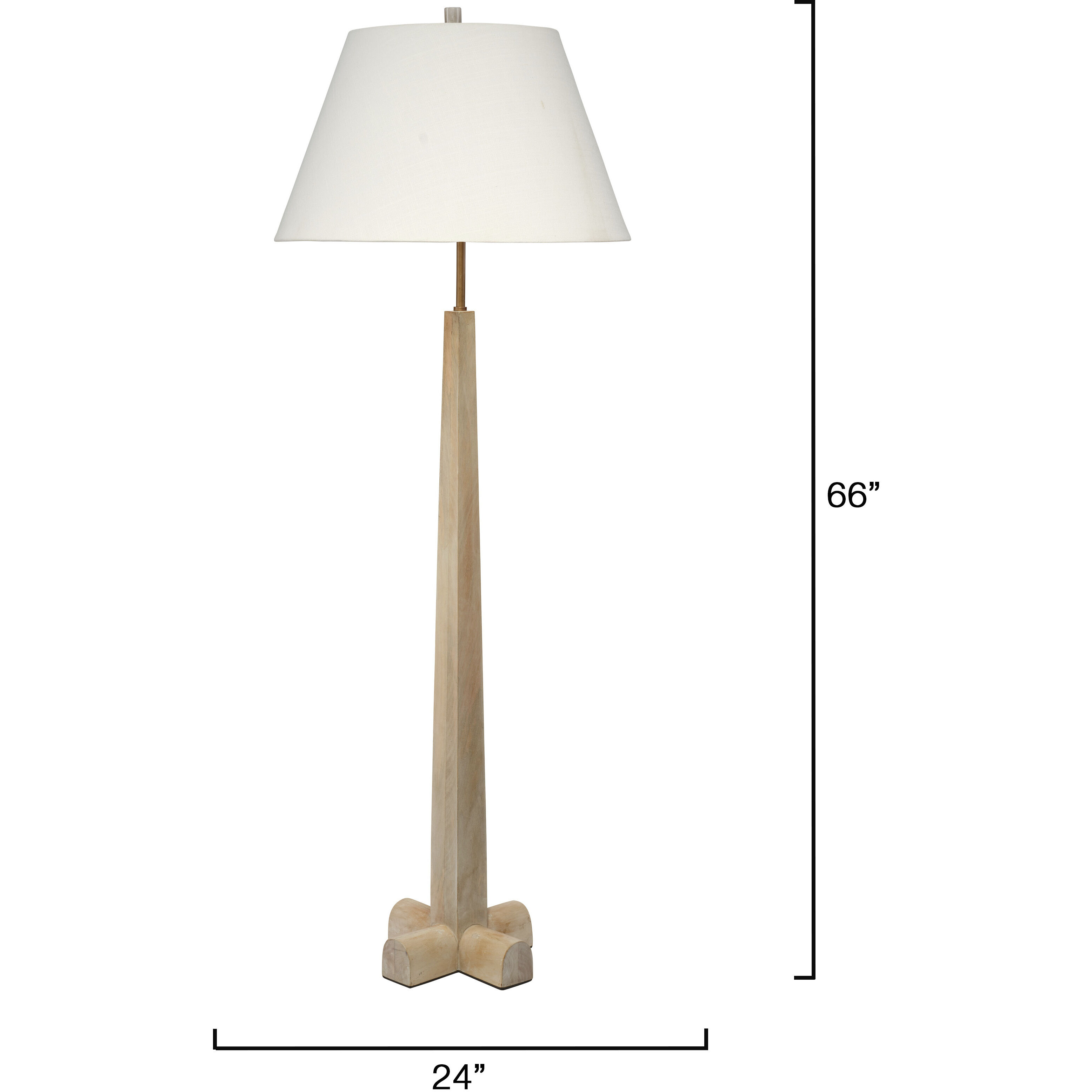 Charleston 66 inch 150 watt White Washed Mango Wood Floor Lamp Portable Light, Inline