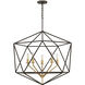 Astrid 5 Light 28 inch Metallic Matte Bronze with Deluxe Gold Indoor Chandelier Ceiling Light