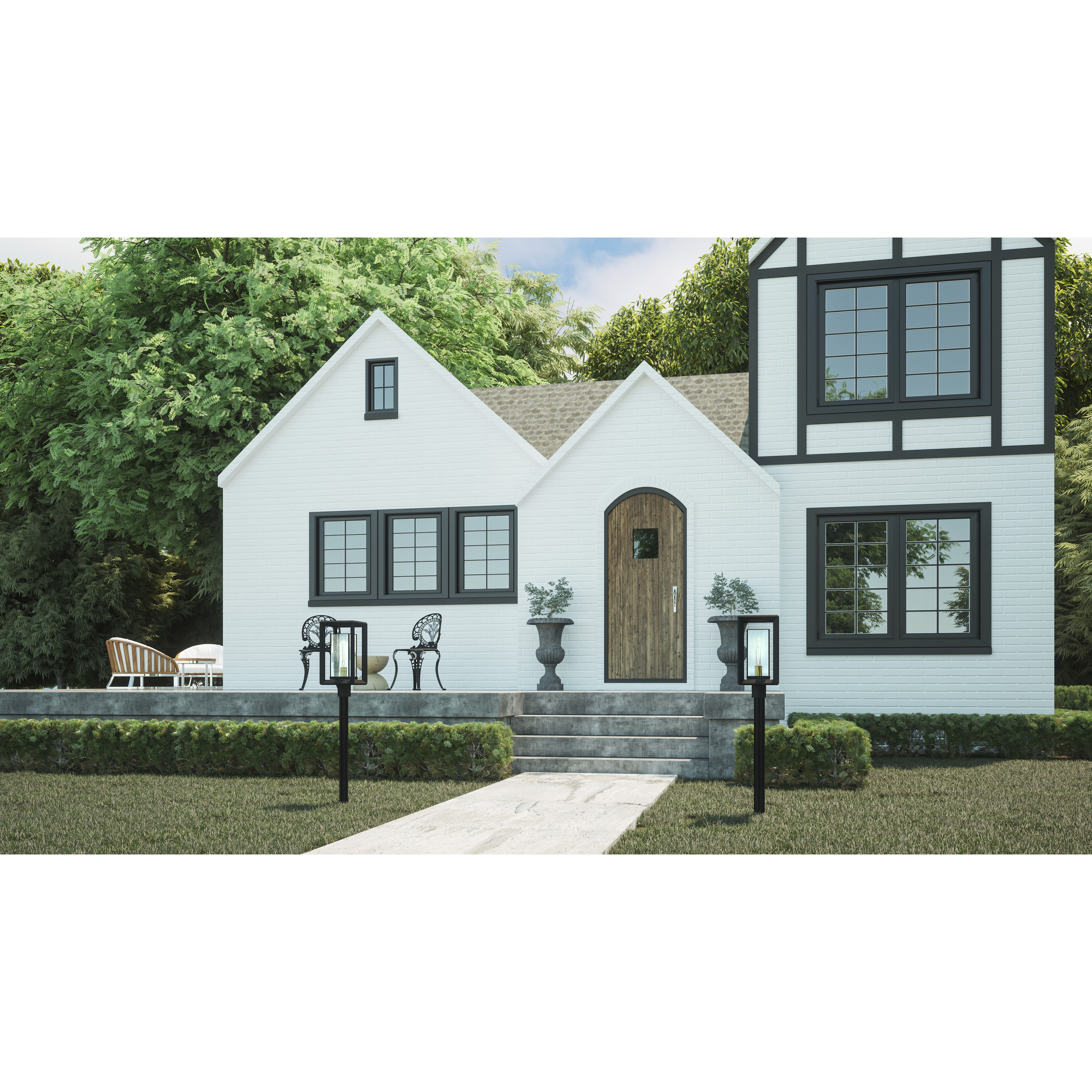 Infinger 1 Light 17.5 inch Earth Black Outdoor Post Lantern, Large