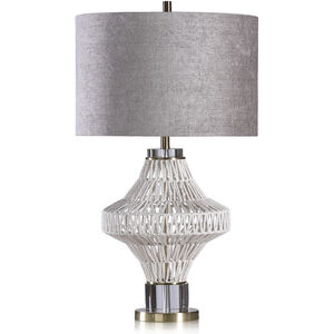 Charlotte 34 inch 150 watt Natural and Gold and Charcoal and Light Grey Table Lamp Portable Light