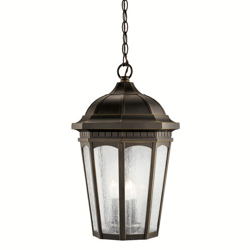 Courtyard 3 Light 12 inch Rubbed Bronze Outdoor Hanging Pendant