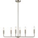 Park Slope 6 Light 31 inch Brushed Nickel Chandelier Ceiling Light, Medium