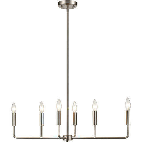 Park Slope 6 Light 31 inch Brushed Nickel Chandelier Ceiling Light, Medium