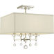 Paxton 4 Light 16 inch Polished Nickel Semi Flush Ceiling Light, Convertible