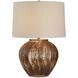 McKinley 22.5 inch 150 watt White and Chocolate Brown with Antique Brass Table Lamp Portable Light