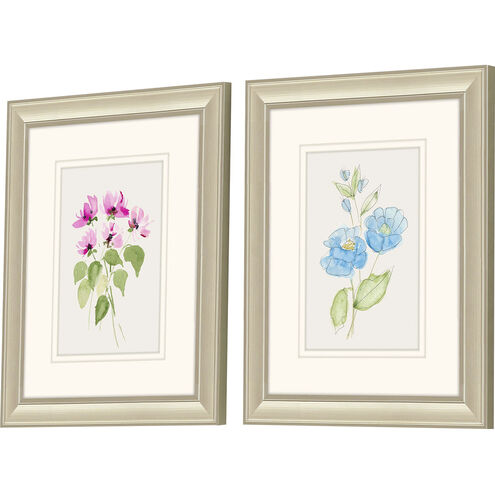 Cheerful Blue and Green and Pink Framed Art