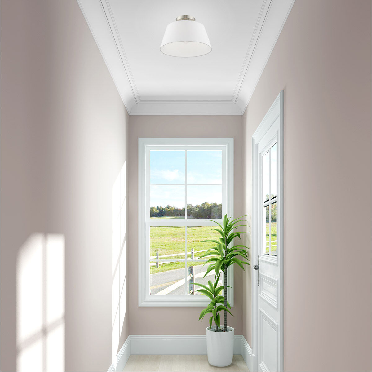 Belclaire 1 Light 13 inch Brushed Nickel Semi-Flush Mount Ceiling Light