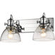 Hines 2 Light 18 inch Chrome Semi-flush Ceiling Light in Seeded Glass, Damp
