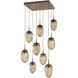 Meteo LED LED Burnished Bronze Chandelier Ceiling Light, Square Multi-Pendant
