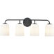 Laphia 4 Light 28 inch Matte Black Bathroom Vanity Light Wall Light