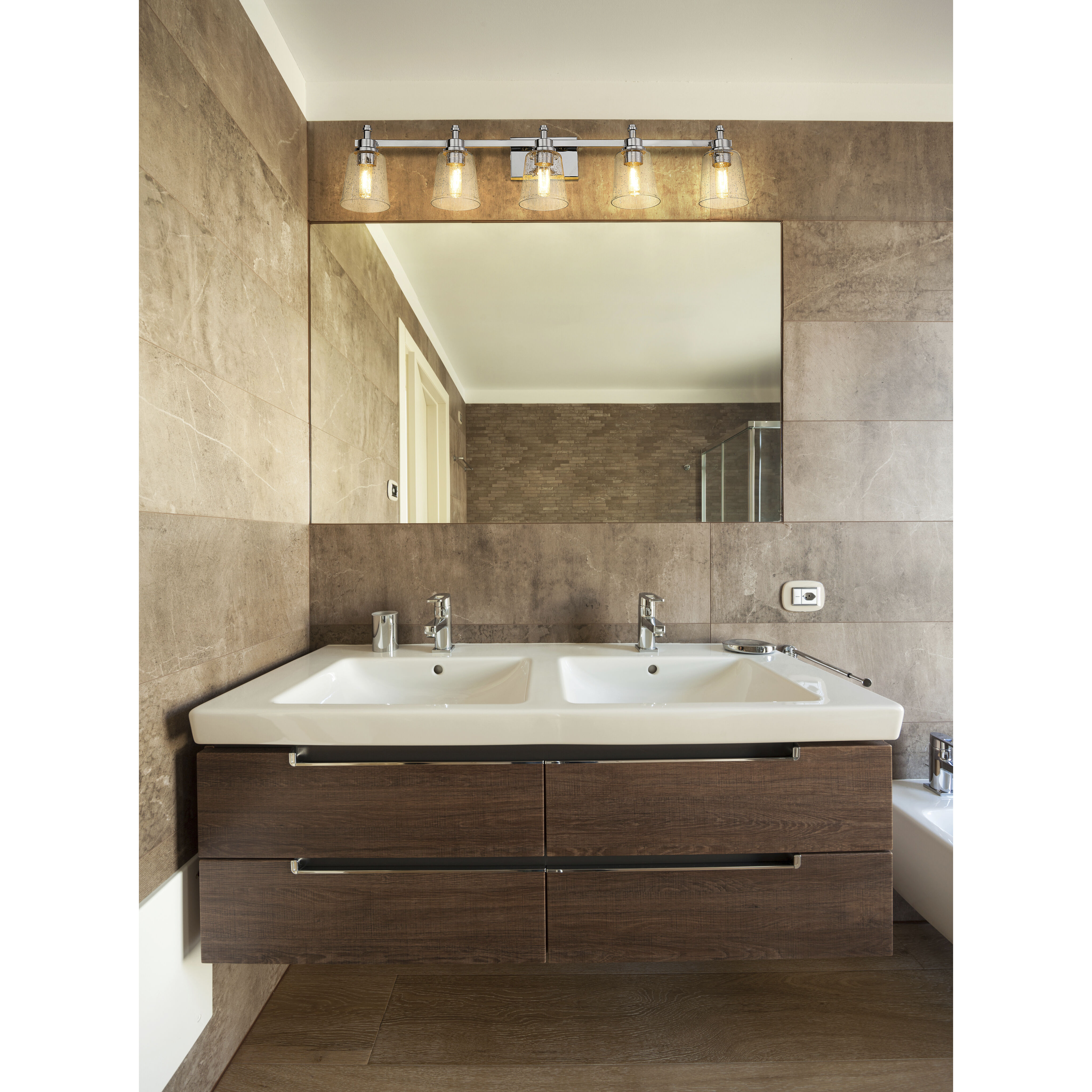 Bohin 5 Light 41.25 inch Chrome Vanity Wall Light