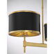 Delphi 3 Light 42 inch Black with Warm Brass Accents Linear Chandelier Ceiling Light