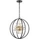 Clairvoyant 6 Light 17.75 inch Matte Black with Gold Chandelier Ceiling Light