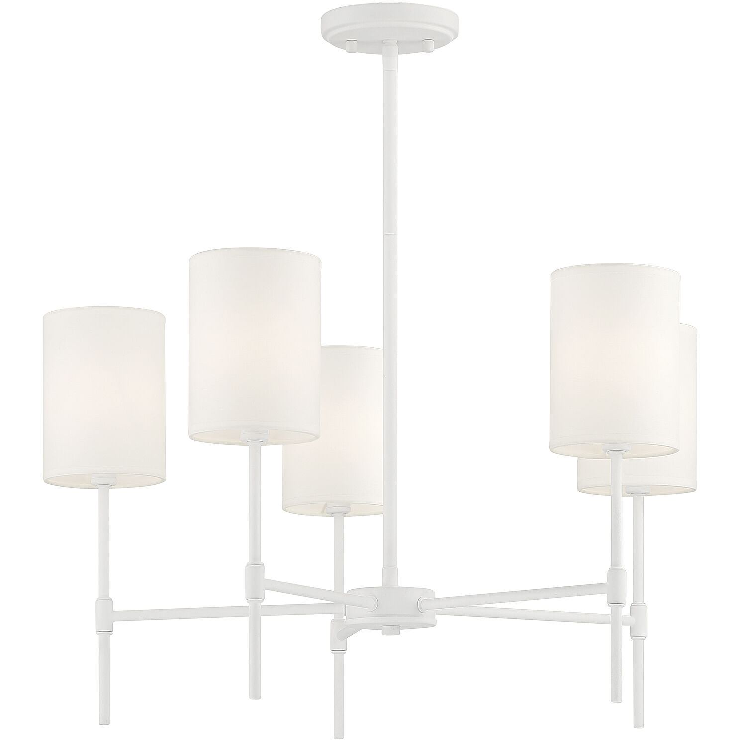 Traditional 5 Light 25 inch Bisque White Chandelier Ceiling Light