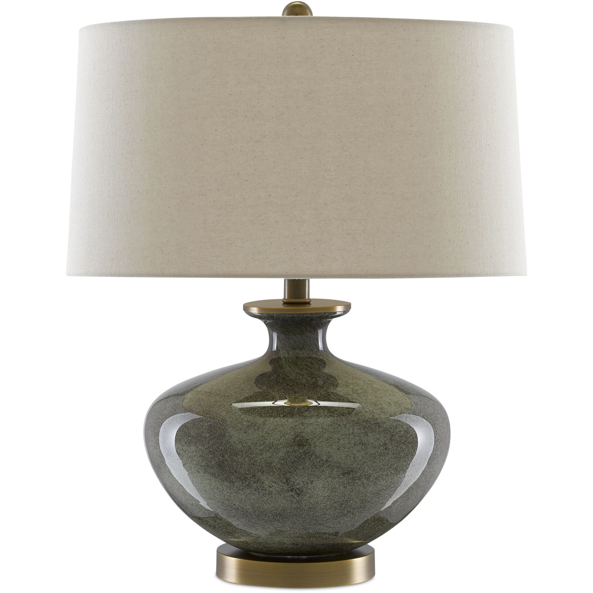 Greenlea 21.25 inch 150 watt Dark Gray/Moss Green/Antique Brass Table Lamp Portable Light