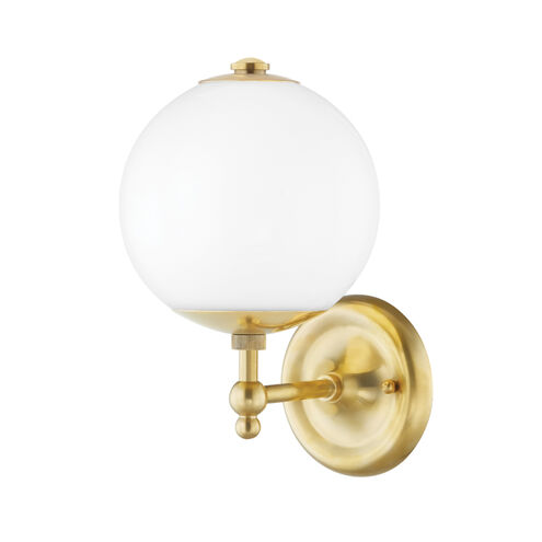 Sphere No.1 1 Light 6.5 inch Aged Brass Wall Sconce Wall Light