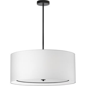 Porscha 4 Light 30 inch Matte Black with White Pendant Ceiling Light