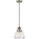 Franklin Restoration Fulton LED 7 inch Antique Brass Mini Pendant Ceiling Light in Clear