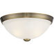 Stella 2 Light 11 inch Warm Brass Flush Mount Ceiling Light, Essentials