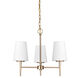 Driscoll 3 Light 20.5 inch Satin Brass Chandelier Ceiling Light