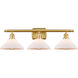 Ballston Orwell LED 26 inch Satin Gold Bath Vanity Light Wall Light in Matte White Glass, Ballston