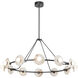 Dahlia 46.5 inch Urban Bronze and Alabaster Chandelier Ceiling Light