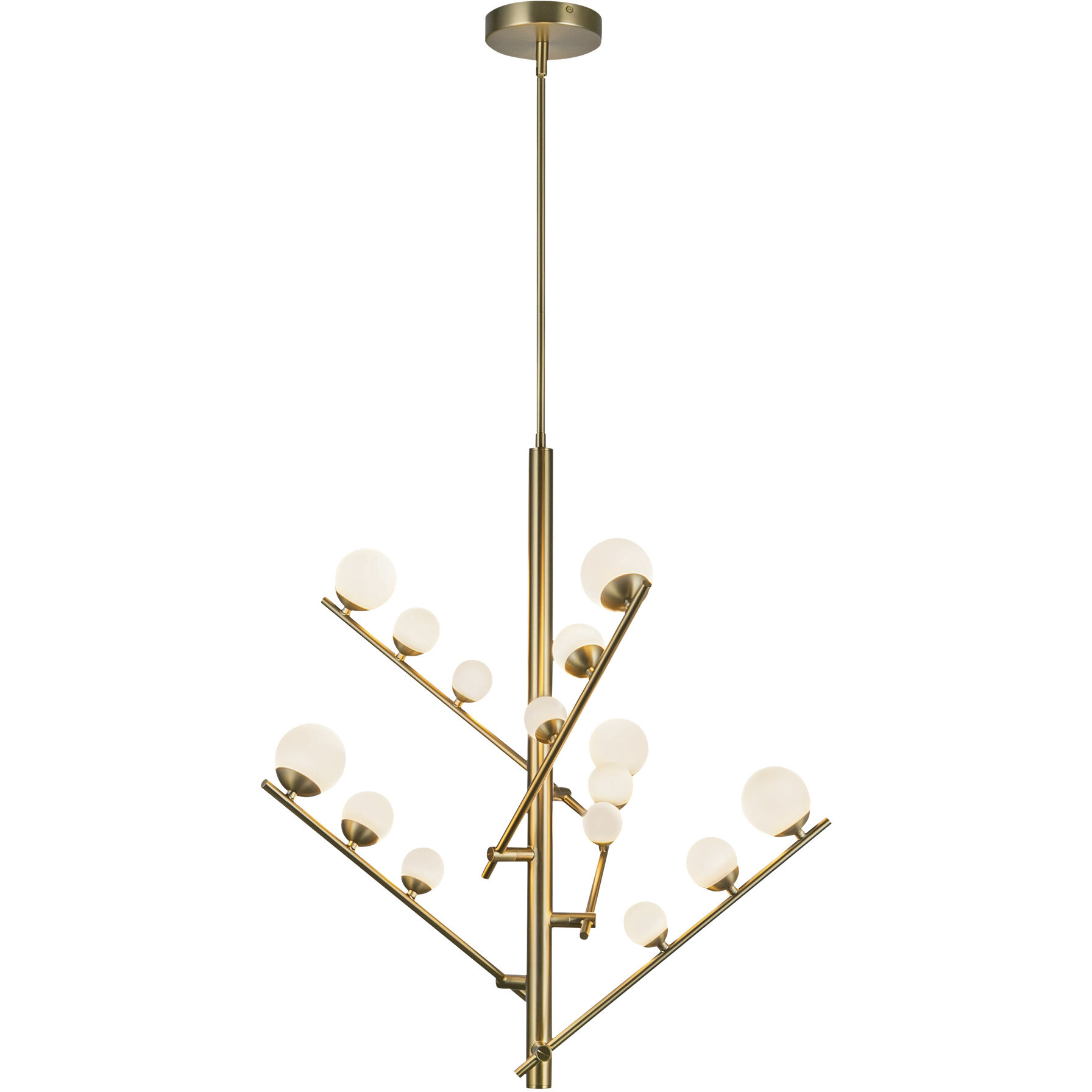Cypress LED 18 inch Brushed Gold/Opal Glass Chandelier Ceiling Light