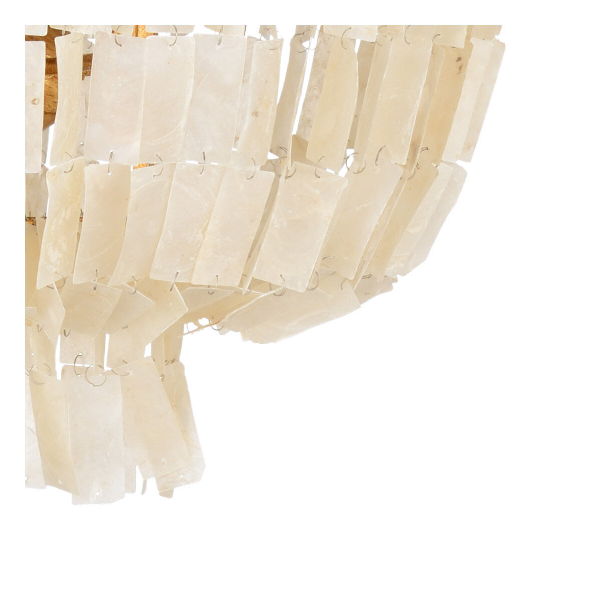 Wildwood 6 Light 24 inch Antique Gold Leaf/Capiz/Natural White Chandelier Ceiling Light