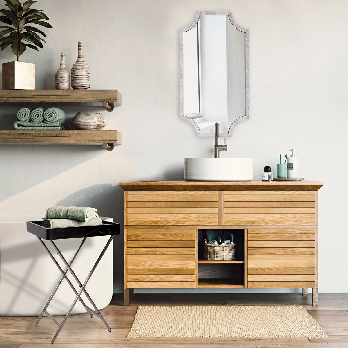 Talbot 25 X 17 inch Brushed Titanium Tray Table