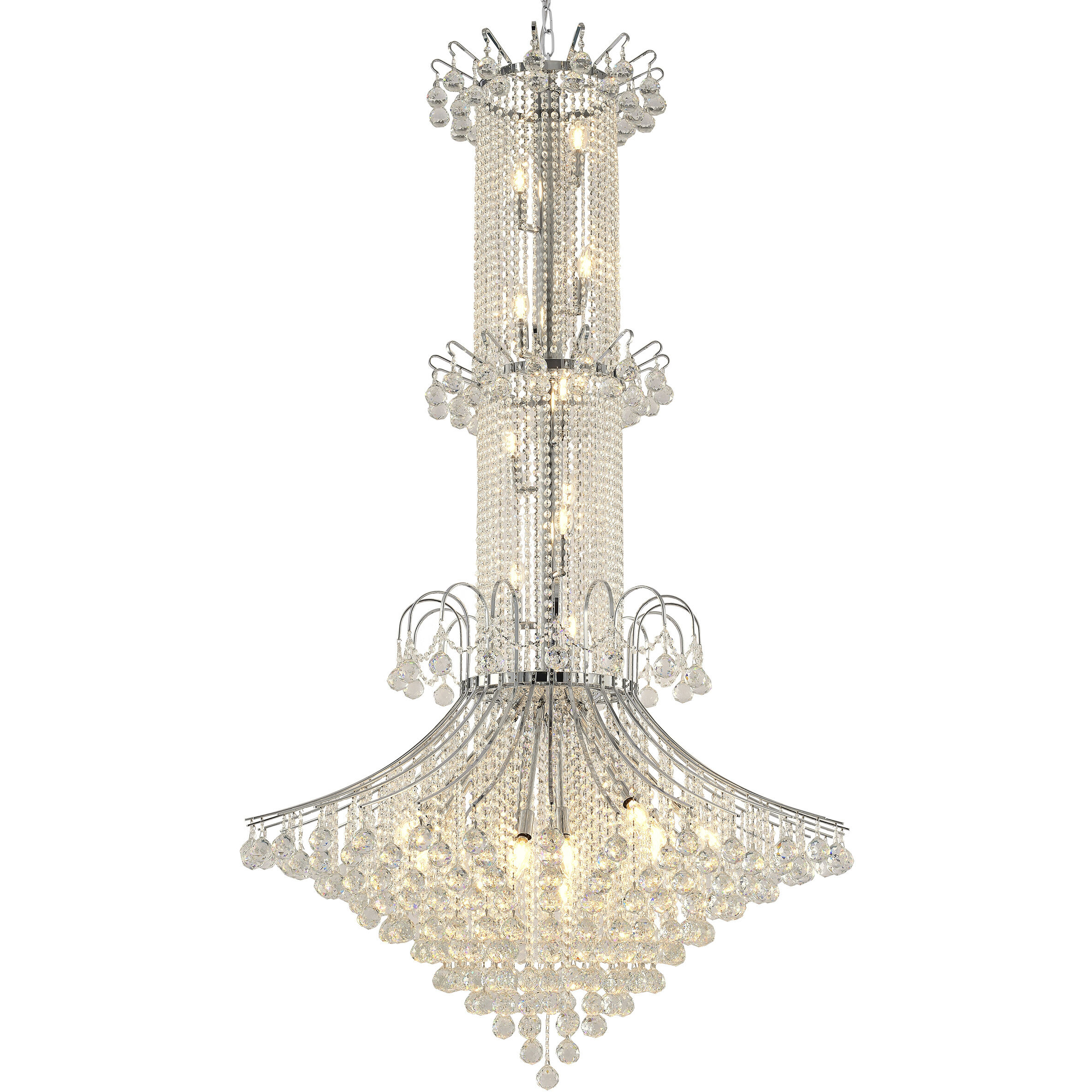 Canada 20 Light 44 inch Chrome Chandelier Ceiling Light