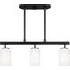 Oslo 3 Light 25.25 inch Midnight Black Island Pendant Ceiling Light