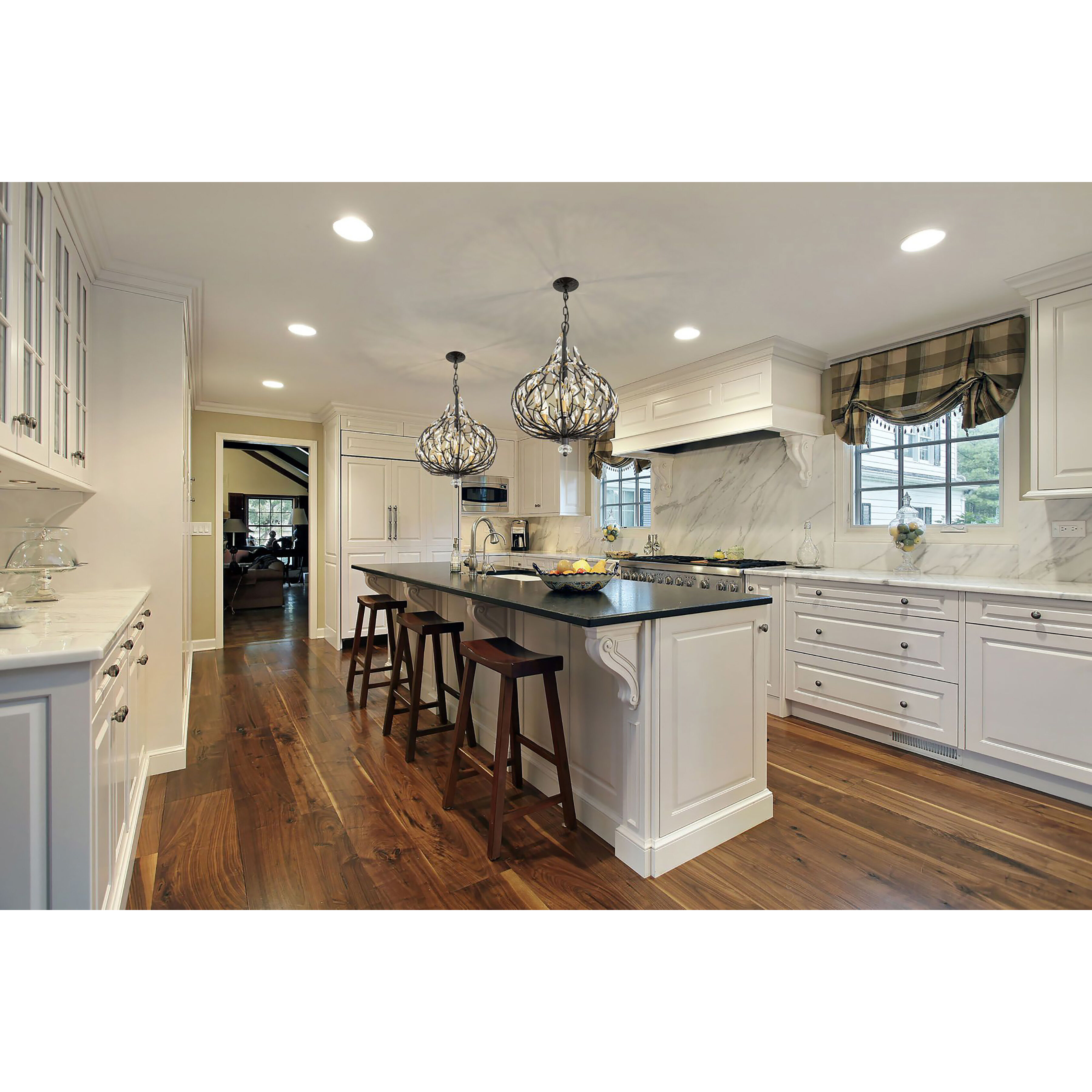 Bask 3 Light 18 inch Matte Black Pendant Ceiling Light