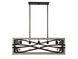 Amador 5 Light 38 inch Noblewood / Iron Linear Chandelier Ceiling Light