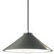 Radiance Collection - Flare 1 Light 11.75 inch Pewter Green and Polished Chrome Pendant Ceiling Light in Replaceable Bulb, Black, Form+Finish+Function