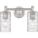 Downtown Urban Crown Point 2 Light 13.88 inch Satin Nickel Bath Vanity Light Wall Light in Deco Swirl