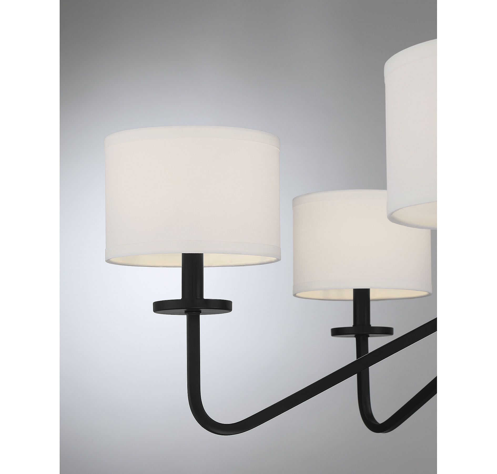 Transitional 6 Light 42 inch Matte Black Chandelier Ceiling Light